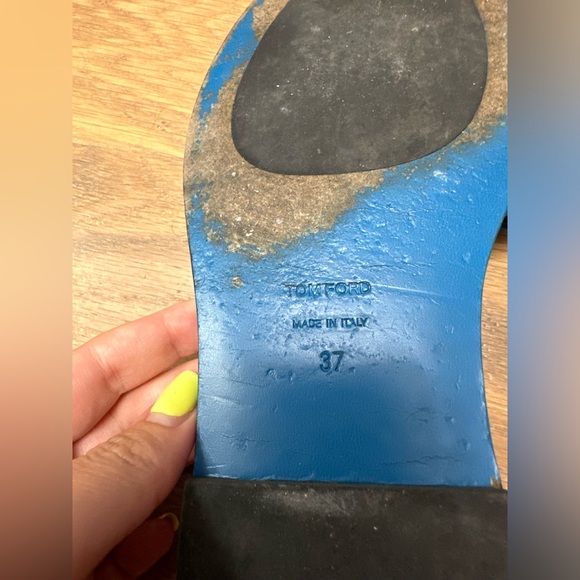 TOM FORD TF Logo Sandals BLUE & GOLD 💙💛 - Picture 7 of 9